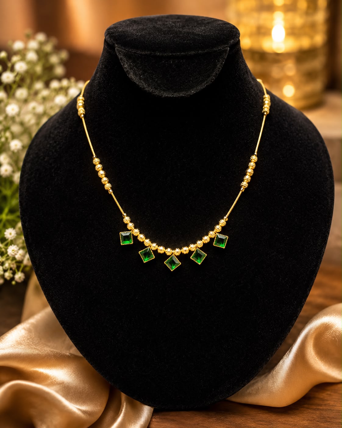 Goldplated green pendent